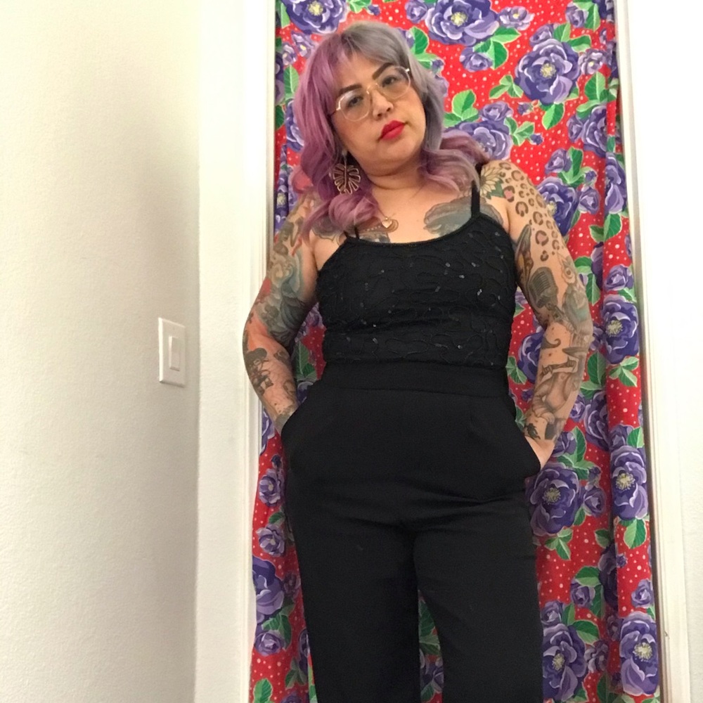 Vintage sequin spaghetti strap blouse